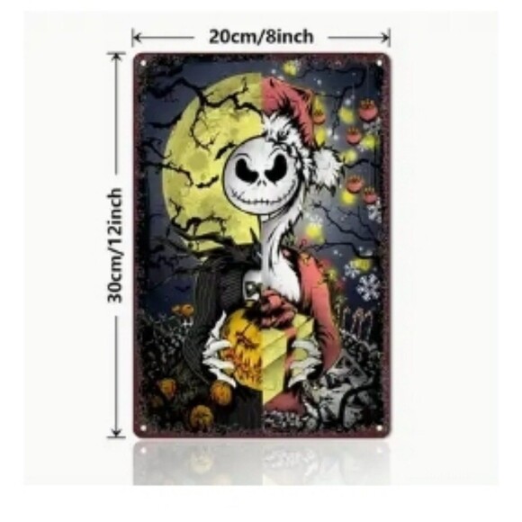 Jack Skellington metal poster decor Nightmare before christmas wall decor - Picture 1 of 2